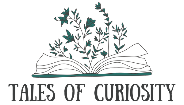 Tales of Curiosity book logo in a classic design for Sonya McArthur’s illustrated children’s story collection.